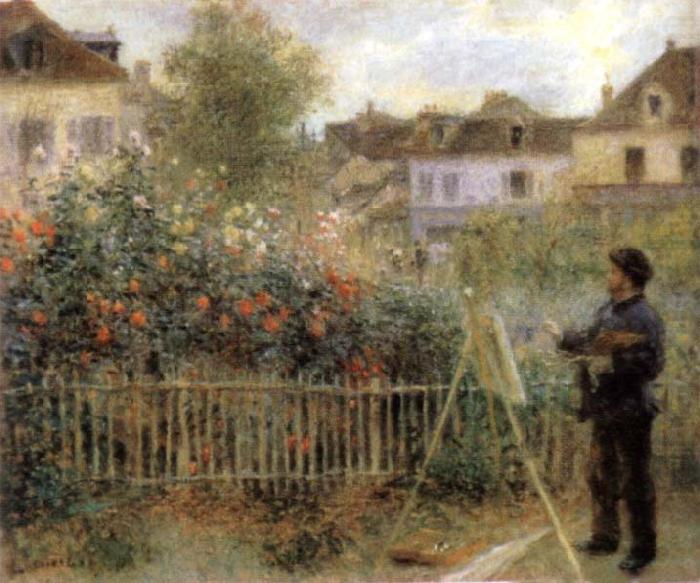 Pierre-Auguste Renoir Monet Painting in His Garden Argenteuil china oil painting image